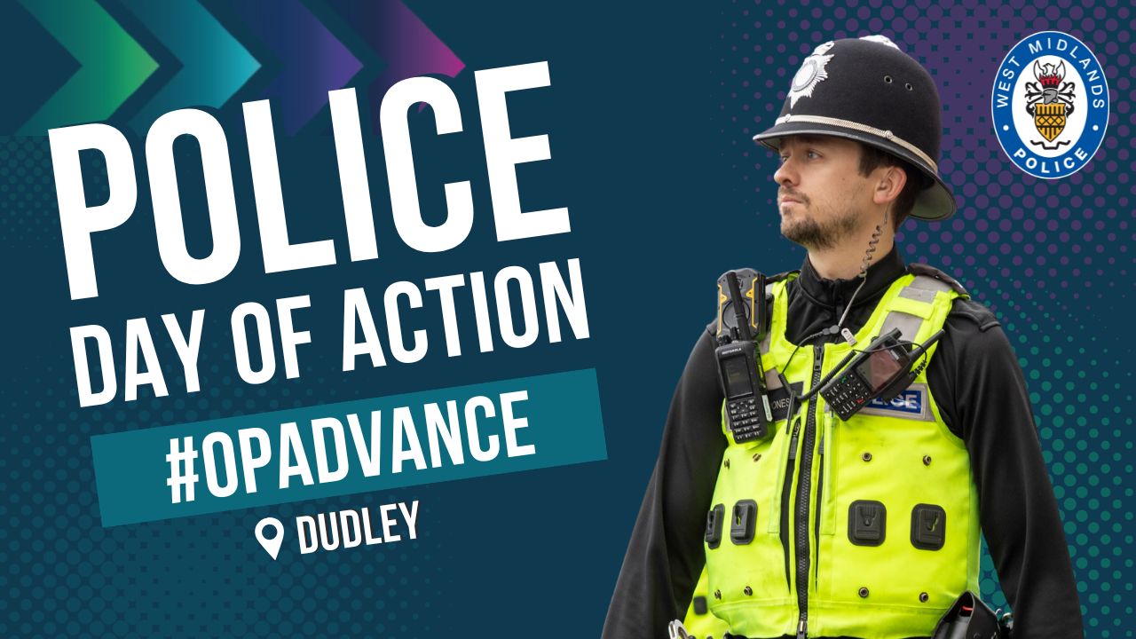 Dudley Operation Advance graphic showing police officer and advance wording 