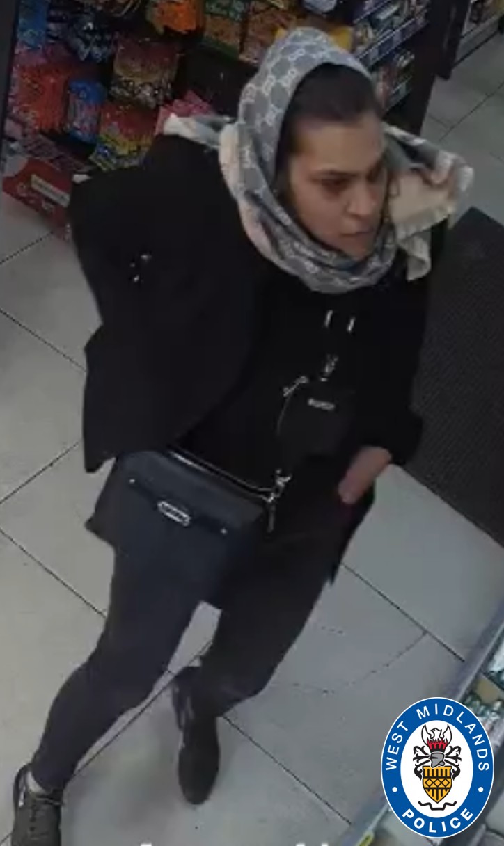 CCTV image of a woman inside a shop 