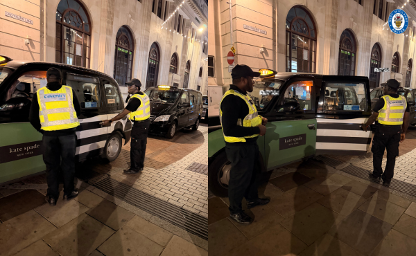 bid officers checking taxi ranks