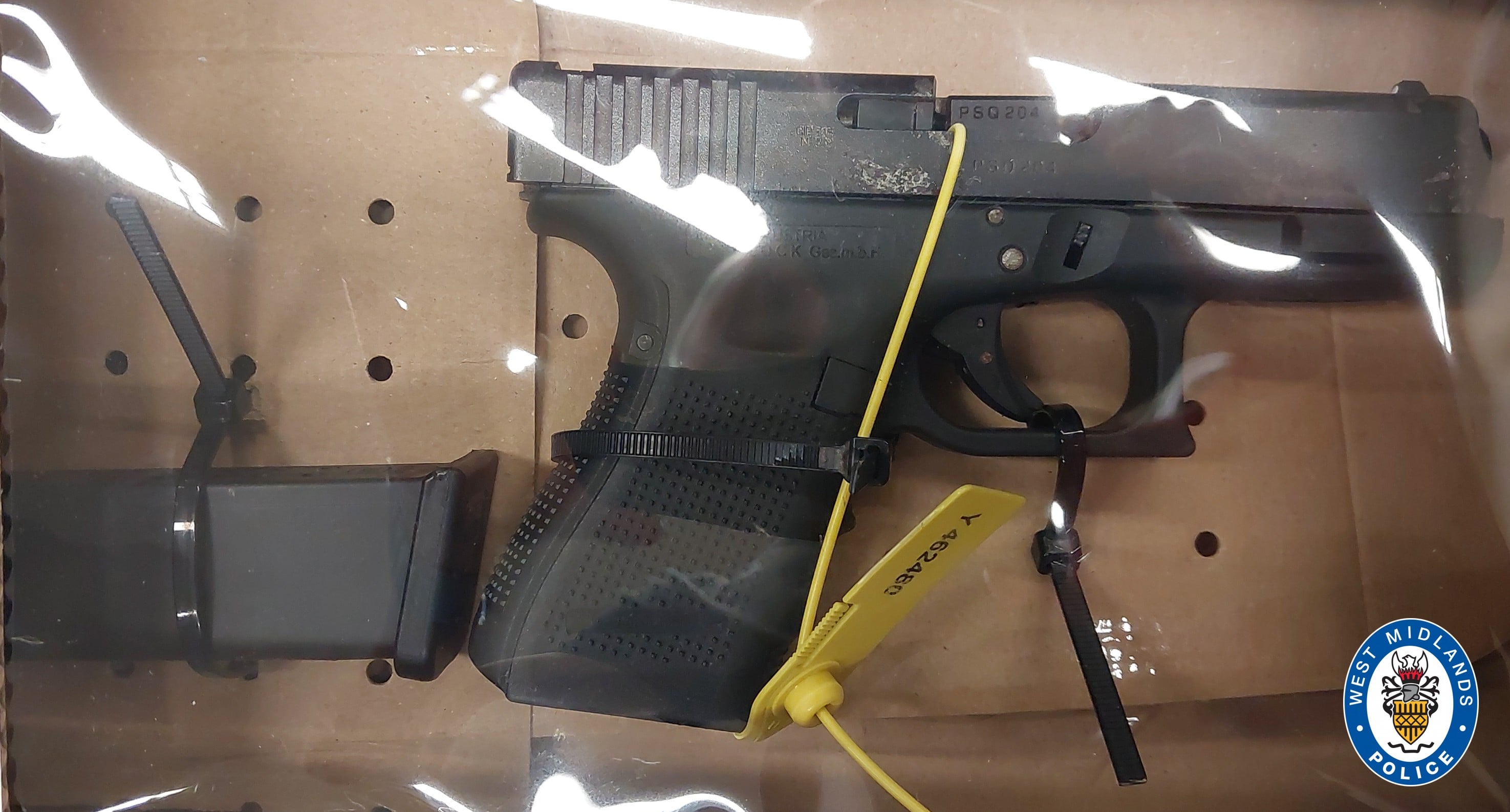 A pistol seized by officers