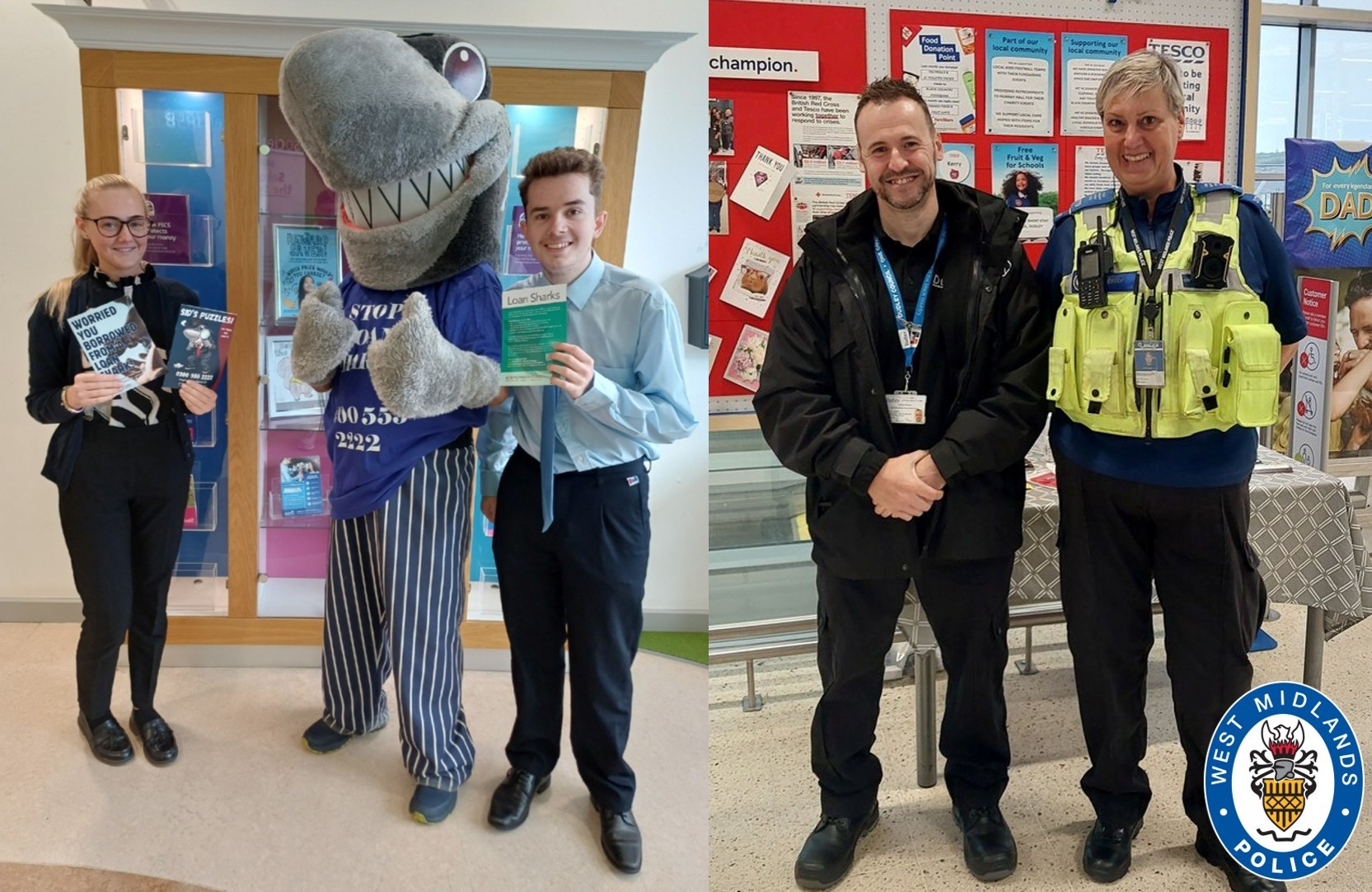 Collage of images showing officers and staff at engagement stands 