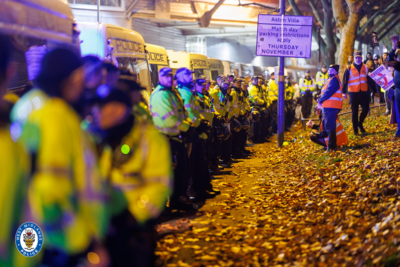 Police at last night's operation