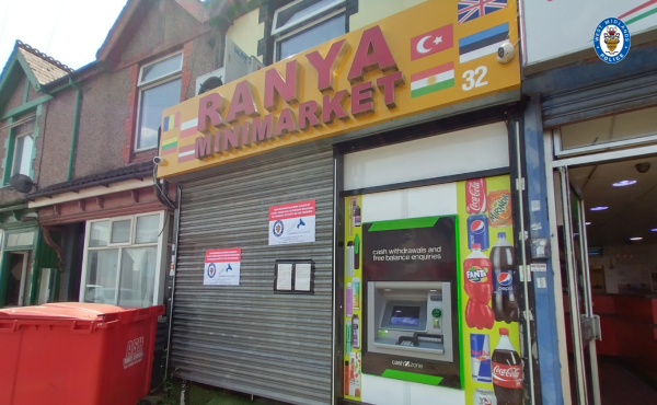 ranya mini market with closure order notice on