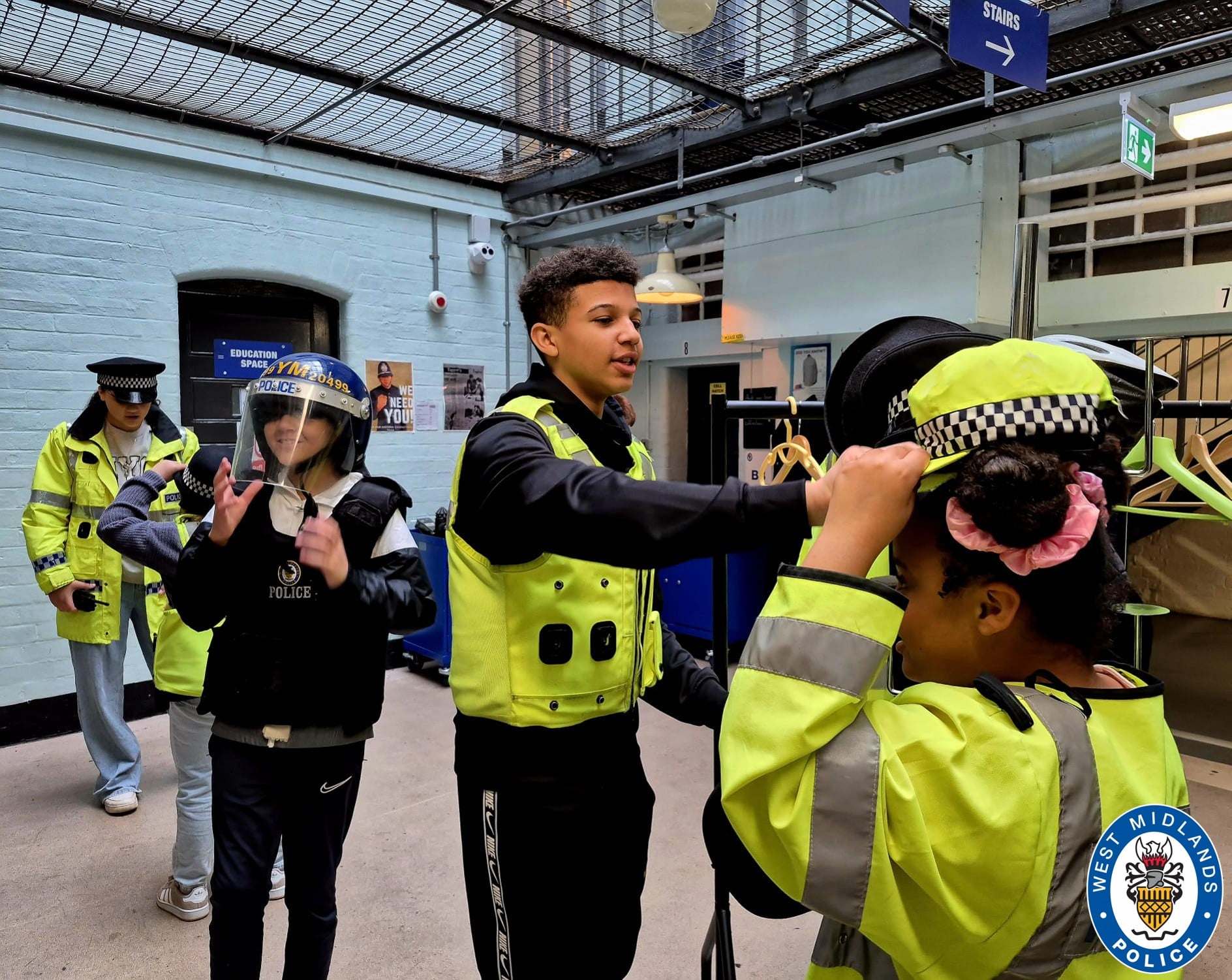 Image showing children dressing up in police uniform