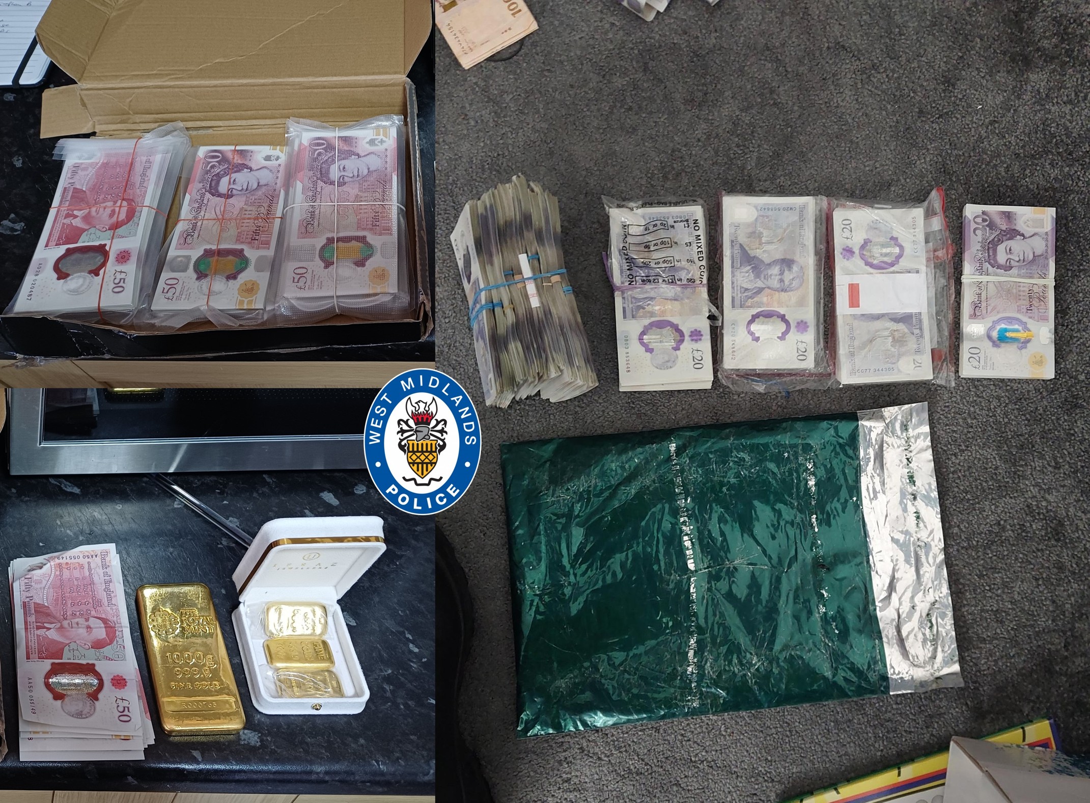 Cash and gold seized