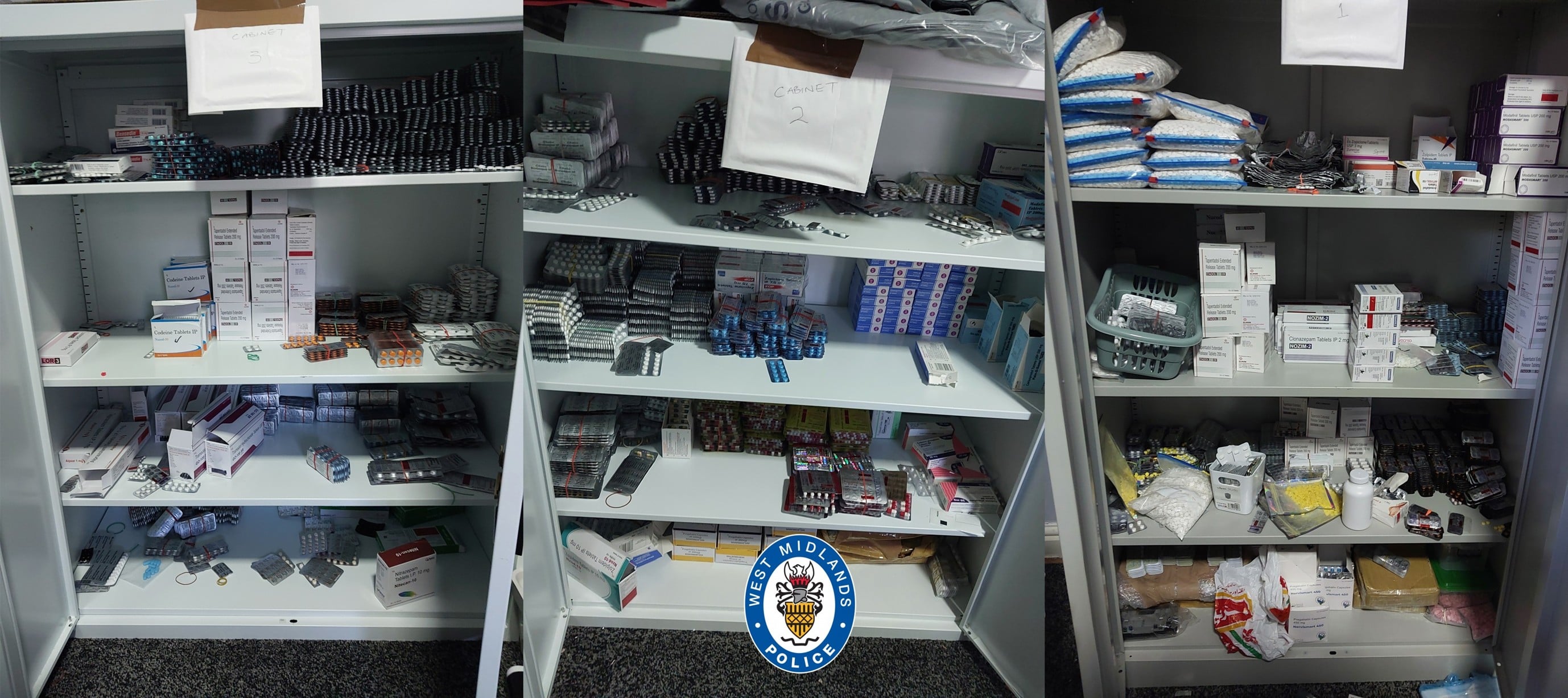 Three arrested after hundreds of thousands worth of cash, drugs and ...