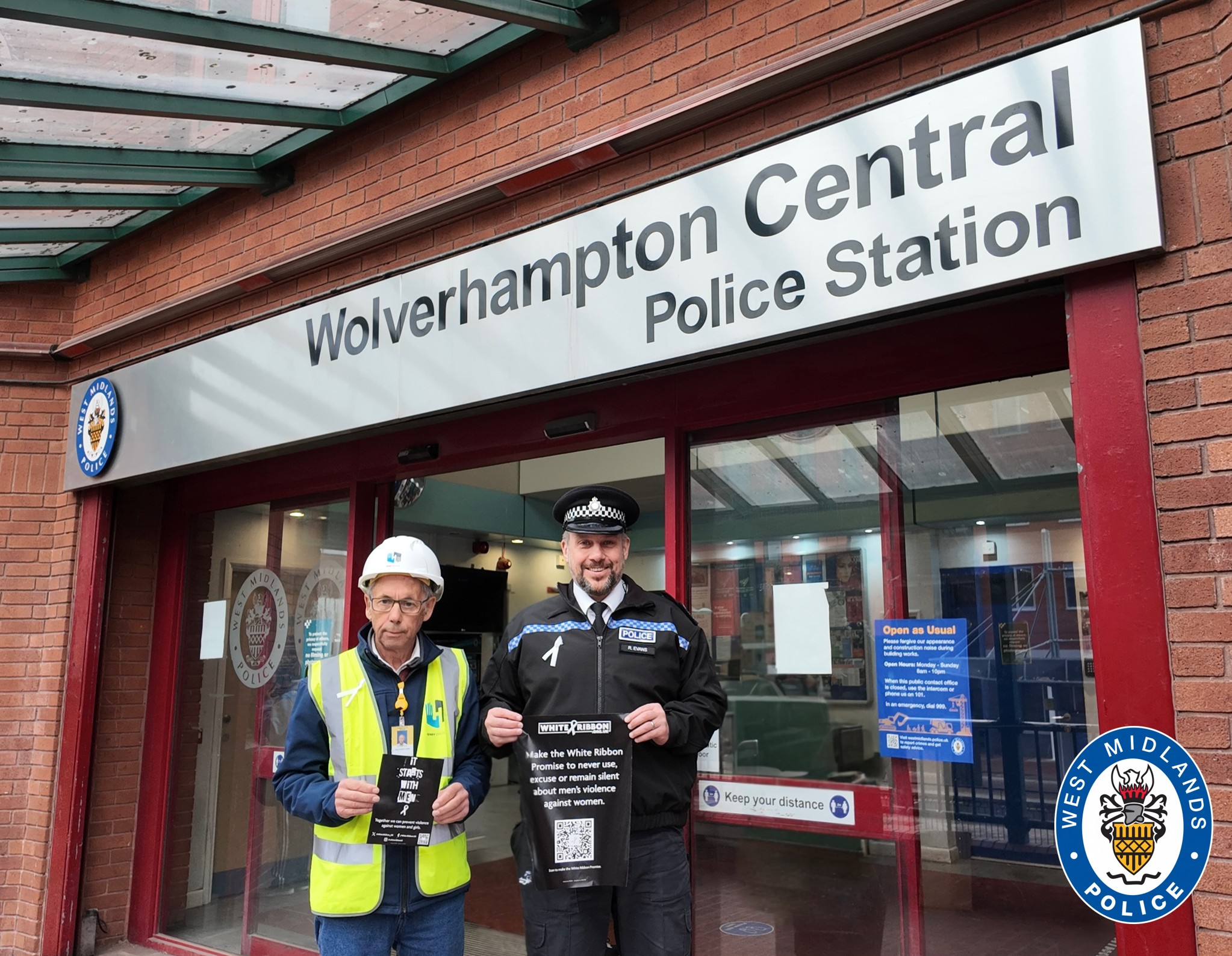 Tradespeople working on West Midlands police station refurbishments are backing our work to end male violence against women