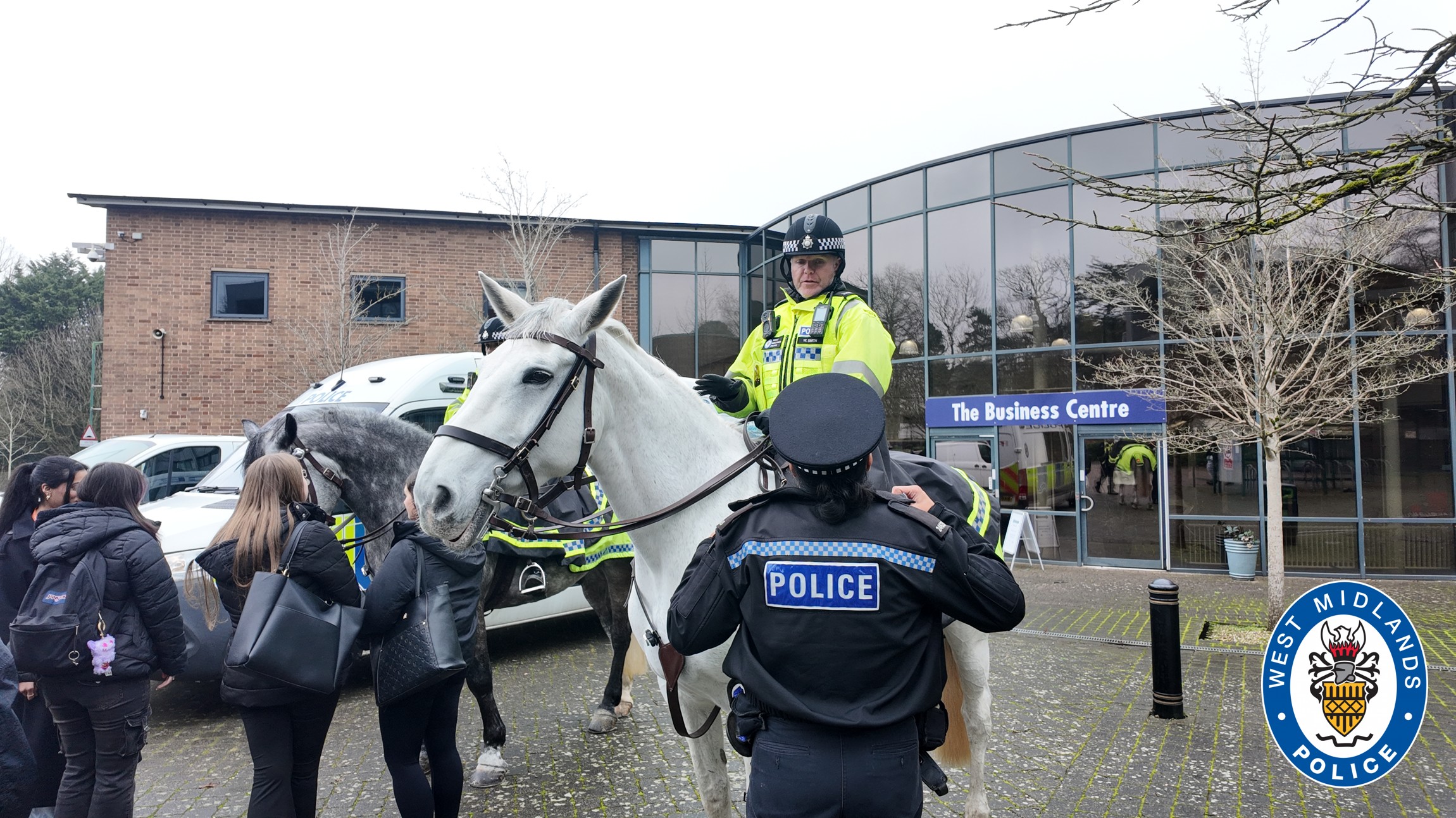 Police horse at Solihull college