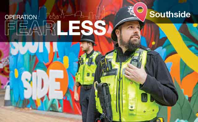 Operation Fearless logo with two officers