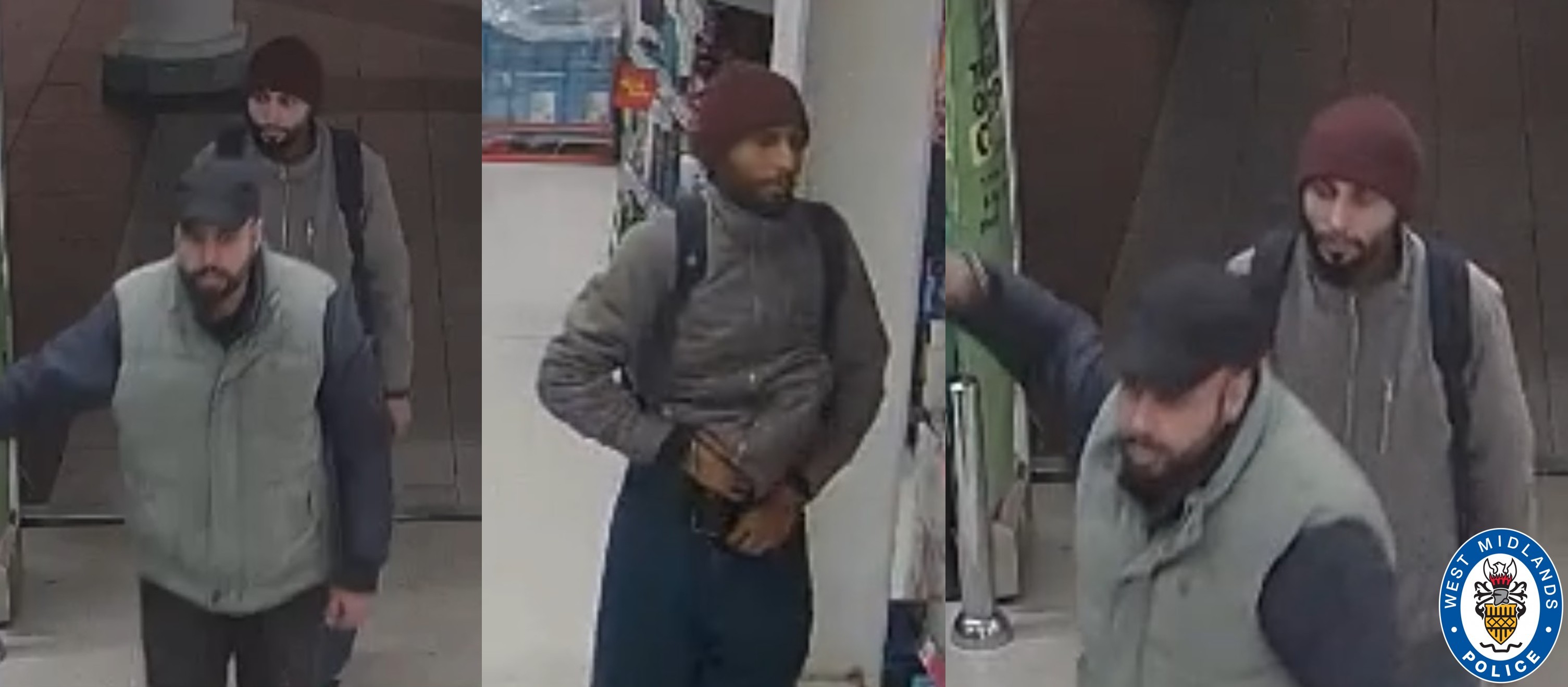 CCTV images of two men inside a store