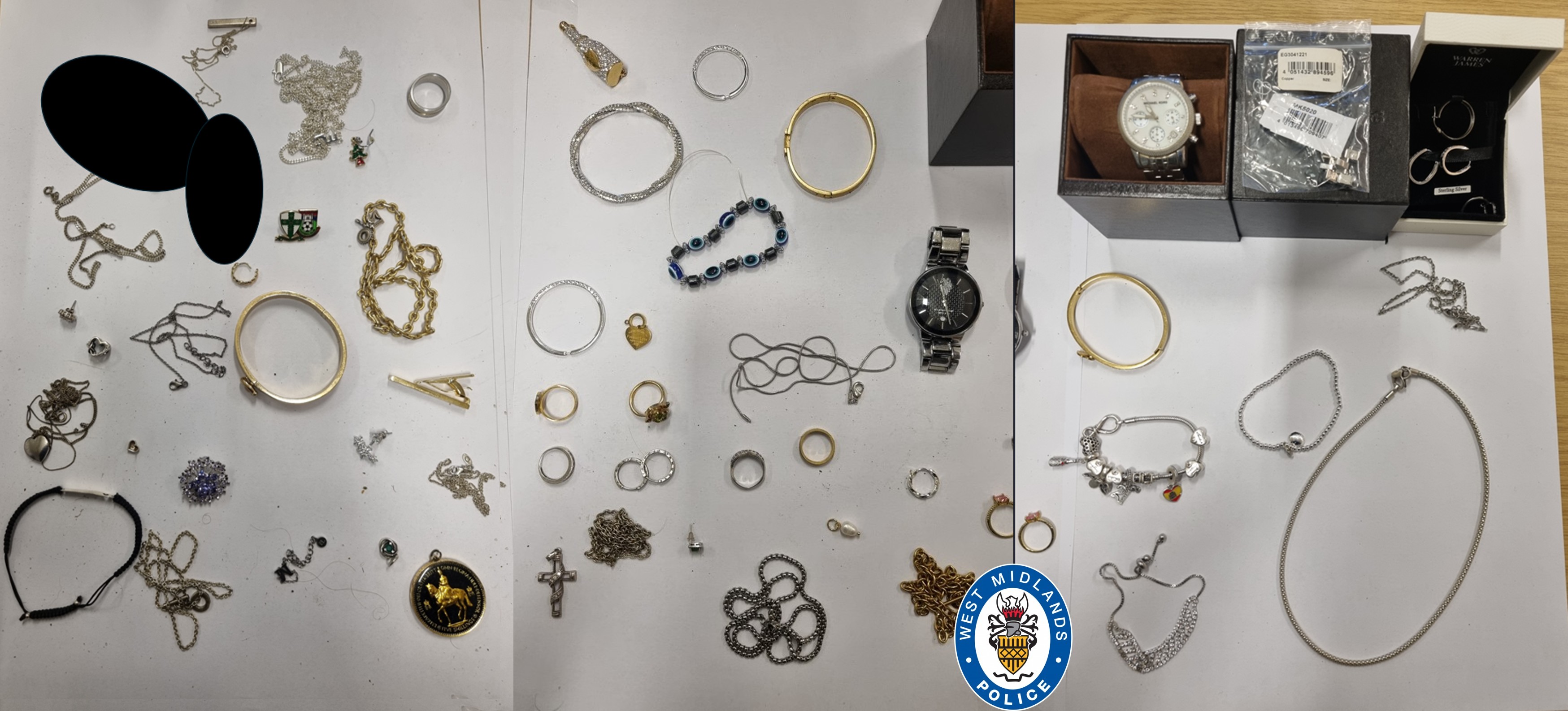 Appeal to trace owners of jewellery and watches recovered in Birmingham ...