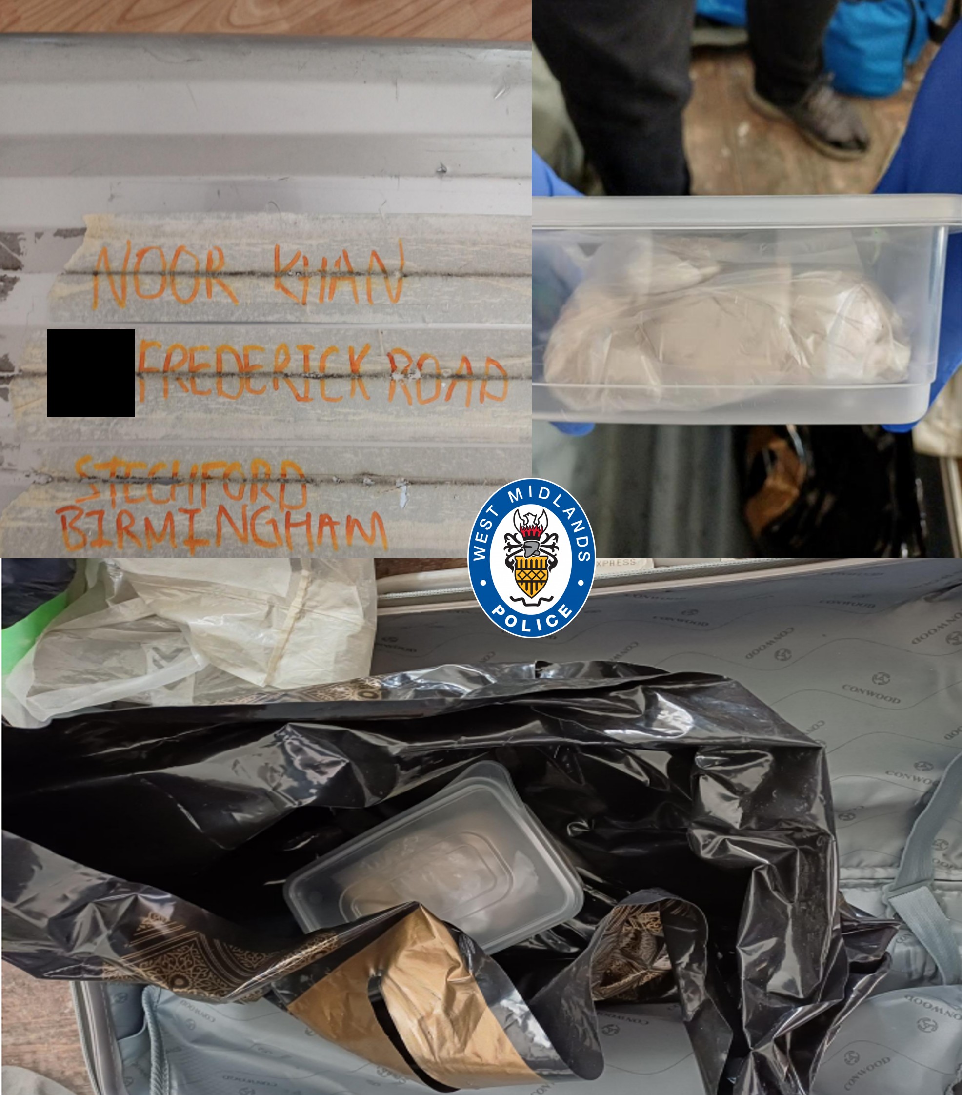 Suitcase containing drugs
